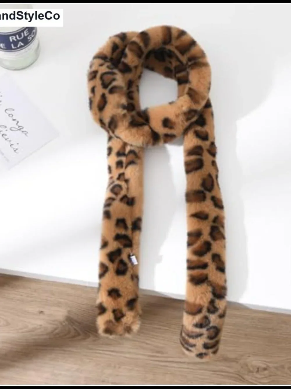 Faux Fur Skinny Scarf Waist Belt Choker Women Leopard Tassel Versatile